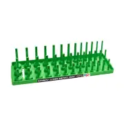 Hansen 3/8" Socket Organizer Tray Holder 3 Row Standard SAE Shallow Deep Green