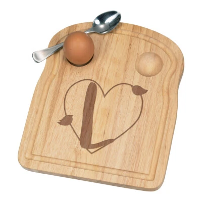 Letter L Heart Alphabet Breakfast Dippy Egg Cup Board Valentines Day Love