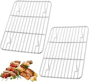 2 Pack Cooling Rack for Baking Non Stick Stainless Steel Baking Racks Sturdy Cookie Cooling Rack Bake Rack, for Roasting, Grilling Fits Small Toaster Oven & Dishwasher Safe Easy to Clean (22X16CM)