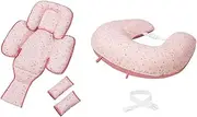 ClevaMama ClevaCushion Nursing Pillow & Baby Nest, Maternity & Baby Cushion - Pink Stars