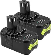 2Pack 18V 5000 mAh Rechargeable Battery for Ryobi ONE+ Tool P102 P103 P104 P105 P106 P107 P108 Power Tool with LED Charge Indicator Light