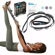 Stretch Strap with 11 Loops, Half Elastic Stretching Strap Yoga Physical Therapy