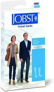 Jobst Unisex Travel Knee High 15-20 mmhg Compression Socks, Size 3, Beige