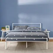 Zinus Queen Geraldine White Metal Bed Frame