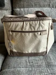 Fridge Pak Insulated 24-can Cooler Bag Tan Print with Shoulder Strap