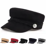 White Buckle Lace Army Cap Spring / Autumn Sailor Hat For Men & Women