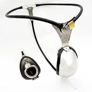 dnofowl BDSM Chastity Belt For Men Concealed Stainless Steel Penis Cage Cock Cage Chastity Cage Chastity Belt Man Bondage SM Sex Toys For Men(Schwarz,110-125cm)