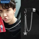 LOVESTREET BANGTAN 男孩 BTS STAR K-POP 酷風格流蘇耳環耳夾飾品男士女士 N2O1