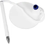 SEWACC Plastic Corded Signing Pen with Base Holder Ergonomic Secure Writing Pen for Bank Office Hotel Reception Desks Smooth Ballpoint for Signatures