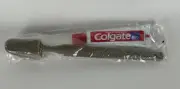 Vtg Mini Travel Size Colgate Toothpaste AA Travel Toothbrush Metal Tube MFP2