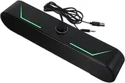 Soundbar with LED Lighting Angled Design for Optimal Stereo Sound Easy Volume Control HiFi Quality Home Speaker System for Tablets and Desktop Use
