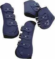 Generic Stylish Horse Brushing Boots 4 Leg Guards Adjustable for Leg Sizes for Equestrian Activities