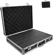 SHINEOFI Aluminum Alloy Briefcase Shockproof Tool Case with Capacity for Men Durable Hard Storage Box for Easy Organization Portable Carrying Case for Home and Outdoor Use