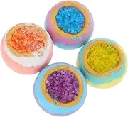 4pcs Bath Salt Ball Portable Spa Bath Salt Bath Shower Balls Bubble Natural Bath Bath Fizzer Portable Bathtub for Bath Balm Bathing Balls Sea ​​salt