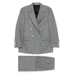 [Tagliatore] Tagliatore Plaid-pattern Double-breasted Suit 38 IT BLACK/WHITE