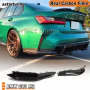 For BMW 3Series G80 M3 REAL Carbon Fiber Rear Bumer Splitter Diffuser Side Flaps