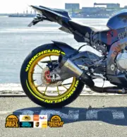 MOTORCYCLE MICHELIN yel Tire Lettering MOTOCROSS Sticker SET 0.75" FAST SHIPPING