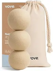 Vove | Natural Hemp Dryer Balls | 5x More Absorbent Than Wool | Vegan, Hypoallergenic & Eco-Friendly | Reduces Clothing Wrinkles and Saves Drying Time | Pack of 3 |