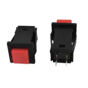 Car Boat Panel Mounted Red Latching SPST ON/OFF Push Button Switch 2pcs