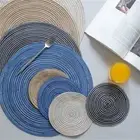 12Pcs Round Placemats Coasters For Dining Table Kitchen-Table=Mats 30CM&11CM Set