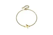 Bold Alphabet Letter Initial Charm Bracelet in Gold Tone