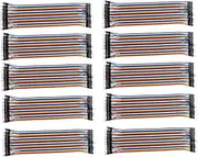 ARTIBETTER 10pcs Ribbon Jumper Wires Male to Male Breadboard Cables Colorful Breadboard Jumper Lines for Nano Portable and Easy to Use Compatible Various Connections