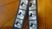 Vintage Collectible Disney Mickey Mouse Camera Shoulder Neck Strap GREY STRIPED