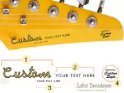 Custom Vintage Spaghetti Guitar Headstock Waterslide Decals