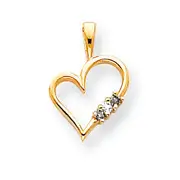 14k Blue dia/AA Heart Pendant