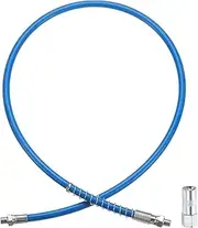 HARFINGTON Grease Gun Hose Kit 39.7" 10000 PSI Spring Flex High Pressure Quick Release Grease with Grease Gun Coupler 1/8" NPT Threads for Grease Gun, Blue