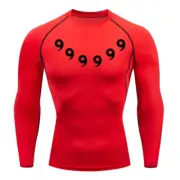 Men'S Workout Compression Set Anime Printed Gym Tshirts Breathable Running Short