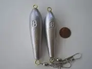 20 IN LINE TROLLING SINKER W/#1/0 INTERLOCK CRANE SWIVEL, 8, 6 OZ. 10 PCS. EACH