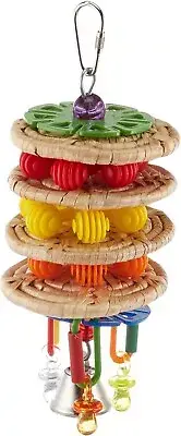 Super Bird Creations SB765 Triple Decker Bird Toy, Medium Bird Size, 8" x 3"