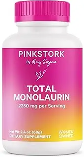 Pink Stork Gut Health: All-Around Support For Immune For Vaginal Health, Morning Sickness, Fertility, Tasteless Monolaurin Pellets, 2.4 Oz