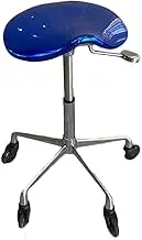 Saddle Chair with Wheels,Mirror Saddle Stool,Ergonomic Swivel Salon Cutting Stool,360° Rotation for Home Bathroom Office Salon Shop