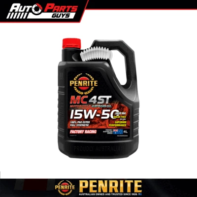 Penrite MC-4ST 15W-50 100% PAO Ester 4 Stroke Motorcycle Oil 4L | MC415W-50004