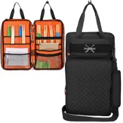 Drum Stick Bag with Hanging Hooks, Drum Mallet Storage with Adjustable Should...