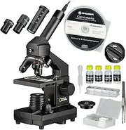 [National Geographic] 9039100 40 x 1024 Microscope Set for Children and Adults with Light/Light Transmission Function and USB Camera as Well as Extensive Accessories Includes Practical Transport Case