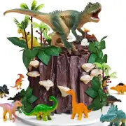 GLAHORSE 26 PCS Luminous Dinosaur Cake Toppers with Dinosaur Eggs Leaves Tree...