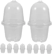 HIAKDOFT 10 Sets Nursery Pots with Humidity Dome Durable Pet Garden Planting Containers for Succulents and Plants Stackable and Easy to Store for Gardeners and Plant Enthusiasts