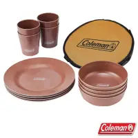 在飛比找momo購物網優惠-【Coleman】四人份有機餐具套裝組_餐盤x4.杯子x4.