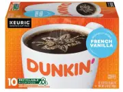Dunkin' French Vanilla Flavored Medium Roast Coffee K-Cup Pods 10-0.37Oz/3.70 Oz