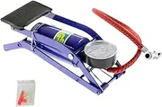 Portable Tire Pump, Air Pump for Cars, Foot Pump, Motorcycle Tire Pump, Foot Pump with Pressure Gauge Cars Bicycles Inflatables Multi Purpose Portable Air Pump for Tires, Balls, and Motorcycle