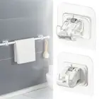 Self Adhesive Hooks Curtain Rod Bracket Pole Drapery Hook Holders Bracket AU