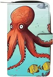 [LQWOK] Wallet, Giant Octopus Printed Wallet,travel Wallet,durable Wallet,portable Wallet,universal Wallet,leather Wallet, Giant Octopus, 19.7x11x3.5cm, Modern, Giant Octopus, 19.7x11x3.5cm, Modern