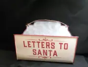 NWT HANGING METAL "LETTERS TO SANTA" FARMHOUSE CHRISTMAS LETTER HOLDER