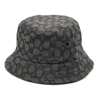在飛比找momo購物網優惠-【COACH】C LOGO織布漁夫帽(黑灰)