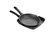 2pc Pyrolux Pyrostone 26cm Frypan/28cm Grill Pan Cookware Set Fry/Oven/Induction