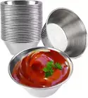 [120 Pack] 1.5 Oz Stainless Steel Dipping Sauce Cups, Reusable Metal Ramekins, C