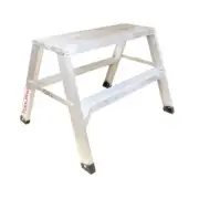 ToolPro Sawhorse Ladder 2 ft Aluminum Flat-Top Double Braced Steps Non Slip Feet